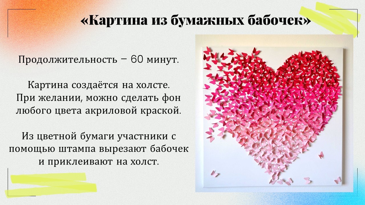 Презентация: Картина из бумажных бабочек