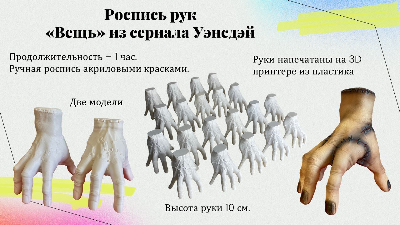 Презентация: Роспись рук "Вещь" Уэнсдэй