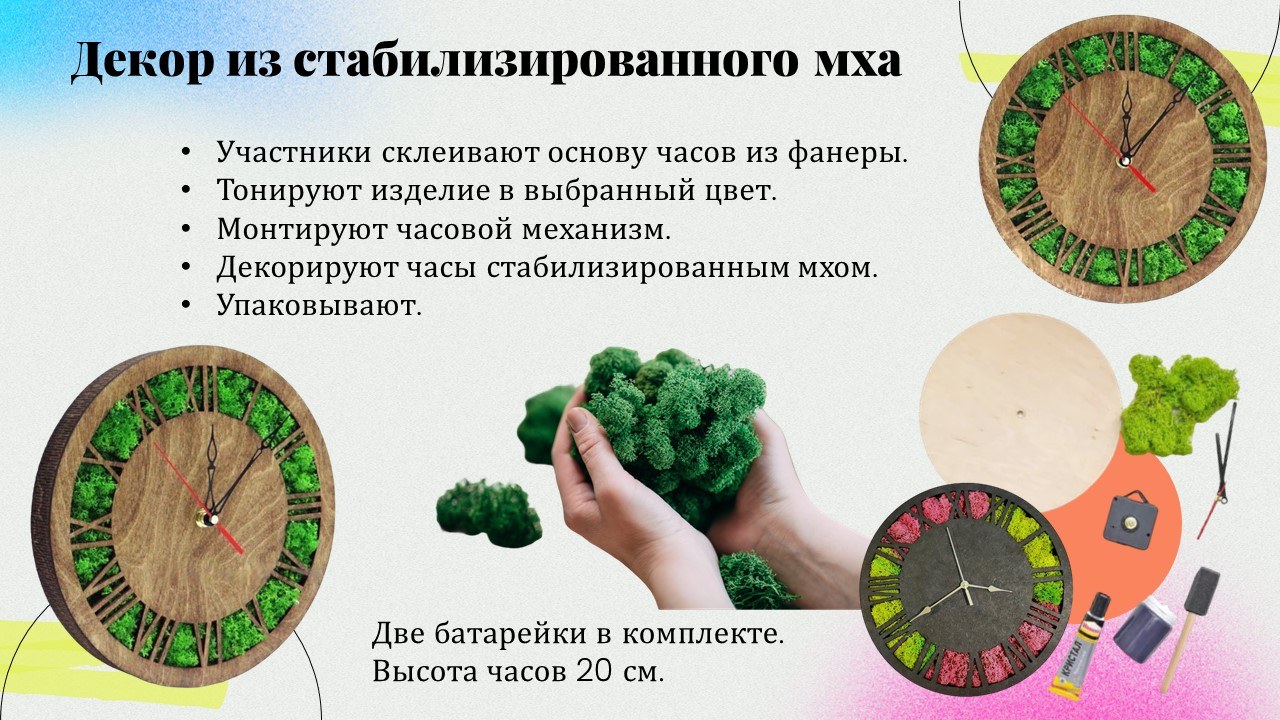 Презентация: Часы со мхом